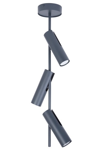 Lampa sufitowa Plafon Spot LEDA Sigma Lighting 3xGU10 max 10W led Stal lakierowana Grafit/Grafit