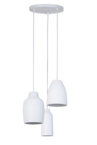 Lampa wisząca NORA Sigma Lighting 3xE27 max 15W LED Stal lakierowana Biały/Biały