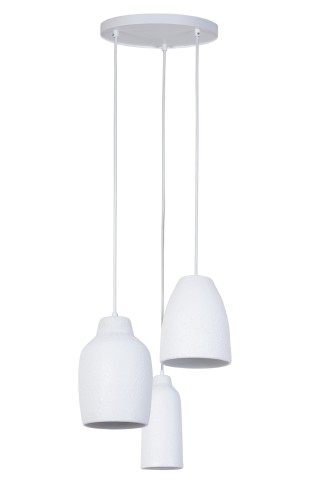 Lampa wisząca NORA Sigma Lighting 3xE27 max 15W LED Stal lakierowana Biały/Biały