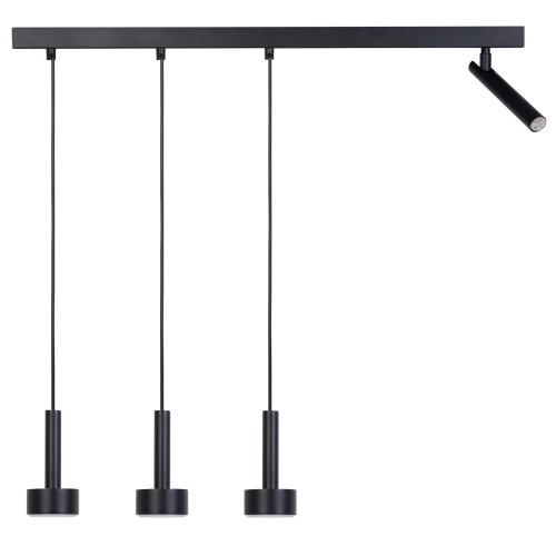 Lampa wisząca STAMP Sigma Lighting 3x GX53 MAX 12W LED, 1xG9 max 3W LED Stal lakierowana Czarny/Czarny