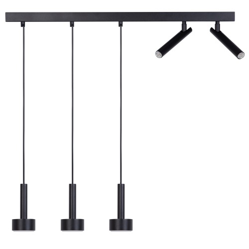 Lampa wisząca STAMP Sigma Lighting 3x GX53 MAX 12W LED, 2xG9 max 3W LED Stal lakierowana Czarny/Czarny