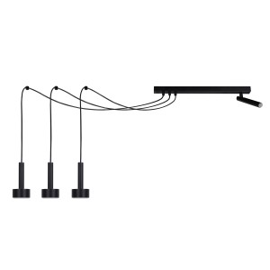 Lampa wisząca pająk STAMP Sigma Lighting 3xGX53 MAX 12W LED, 1xG9 max 3W LED Stal lakierowana Czarny/Czarny