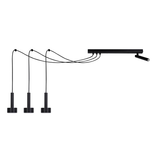 Lampa wisząca pająk STAMP Sigma Lighting 3xGX53 MAX 12W LED, 1xG9 max 3W LED Stal lakierowana Czarny/Czarny