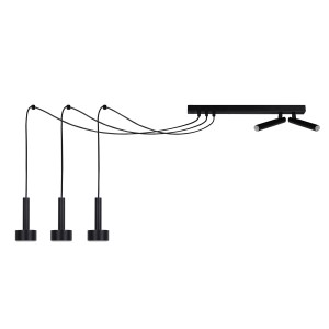 Lampa wisząca pająk STAMP Sigma Lighting 3x GX53 MAX 12W LED, 2xG9 max 3W LED Stal lakierowana Czarny/Czarny