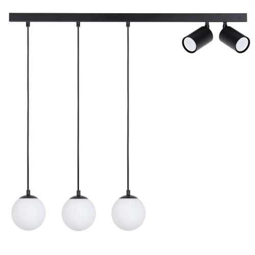 Lampa wisząca TAVIRA Sigma Lighting 3XG9 MAX 12W LED, 2XGU10 MAX 10W LED Stal lakierowana Czarny/Biały,Czarny