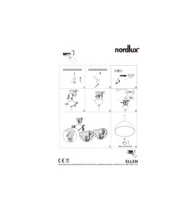 Instrukcja montażu lampy wiszącej Nordlux E27 40W Metal Czarny.