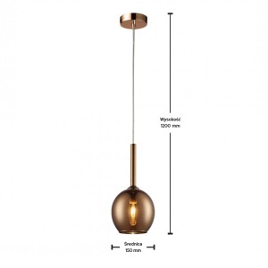 Lampa wisząca Monic Zuma line 40W E14 Miedziany Metal wymiary.jpg