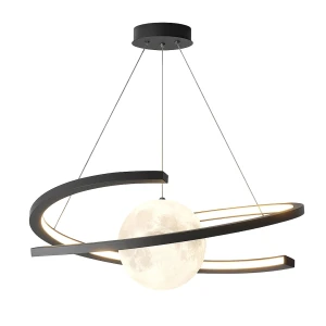 Lampa wisząca Abigali Moon spiralna czarny