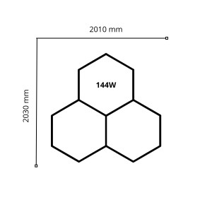 Lampa LED Hexagon Blaupunkt 144W geometryczny panel sufitowy led 4000K CRI90 w kształcie plasta miodu