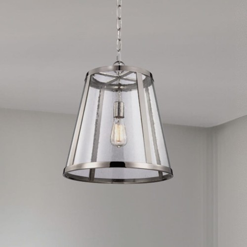 Lampa wisząca Harrow FE-HARROW-P-M Elstead Lighting 1xE27 Szkło, Aluminium Nikiel