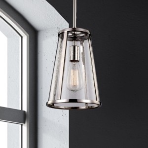 Lampa wisząca Harrow FE-HARROW-P-S Elstead Lighting 1xE27 Szkło, Aluminium Nikiel