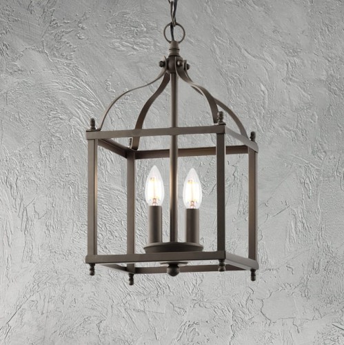 Lampa wisząca Larkin KL-LARKIN-P-S-OZ Elstead Lighting 2xE14 Stal Brąz