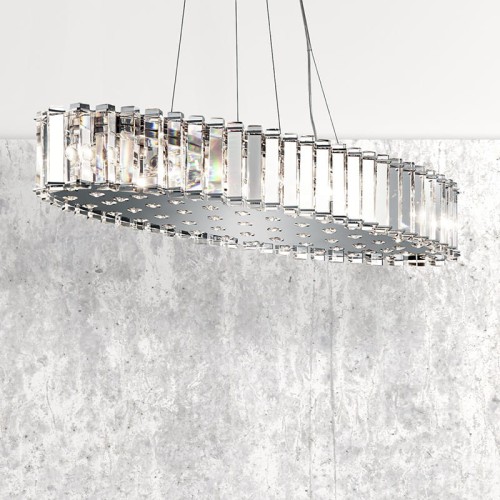 Lampa wisząca Żyrandol Crystal Skye KL-CRYSTAL-SKYE-I-L Elstead Lighting 12x3W LED G9 Krzystał Chrom