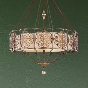 Lampa wisząca Marcella FE-MARCELLA4 Elstead Lighting 4x60W E27 Stal Brązowy