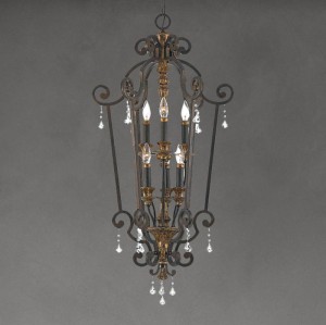 Lampa wisząca Marquette QZ-MARQUETTE6-B Elstead Lighting 6x60W E14 Stal Brązowy