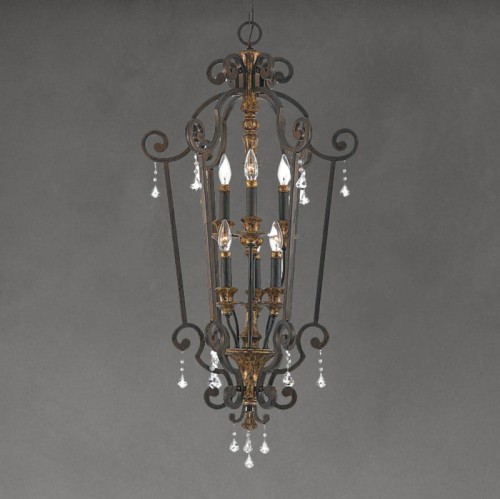 Lampa wisząca Marquette QZ-MARQUETTE6-B Elstead Lighting 6x60W E14 Stal Brązowy