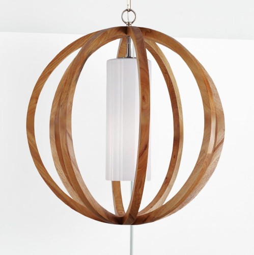 Lampa wisząca Allier FE-ALLIER-P-L-LW Elstead Lighting 1x75W E27 Drewno Brązowy