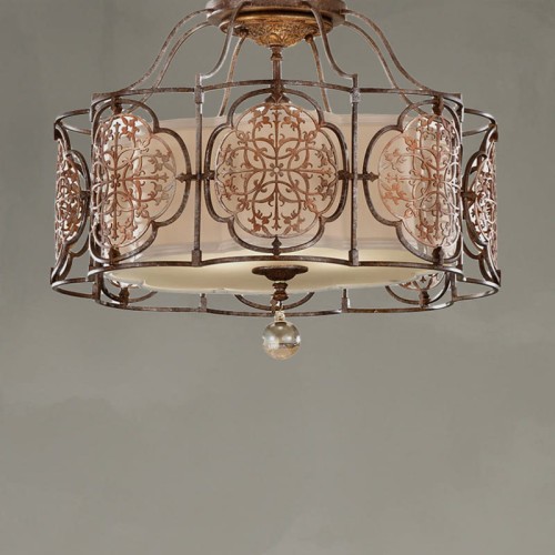 Lampa sufitowa Marcella FE-MARCELLA-SF Elstead Lighting 3x60W E27 Stal Brązowy