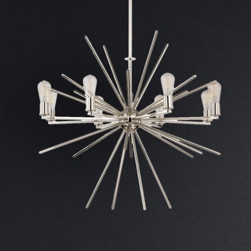 Lampa wisząca Uptown Carnegie QZ-CARNEGIE8-IS Elstead Lighting 8x60W E27 Stal Chrom