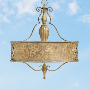 Lampa wisząca Carabel HK-CARABEL-P-B Elstead Lighting 3x100W E27 Stal Złoty