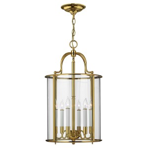 Lampa wisząca Gentry HK-GENTRY-P-L-PB Elstead Lighting 6x60W E14 Mosiądz Złoty