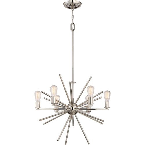 Lampa wisząca Uptown Carnegie QZ-CARNEGIE6-IS Elstead Lighting 6x60W E27 Stal Chrom
