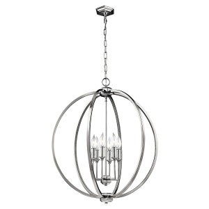 Lampa wisząca Corinne FE-CORINNE-6P-L Elstead Lighting 6x60W E14 Stal Chrom