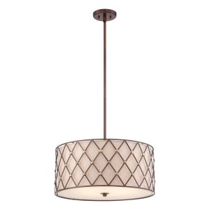 Lampa wisząca Brown Lattice QZ-BROWN-LATTICE-P-L Elstead Lighting 4x100W E27 Stal Beżowy