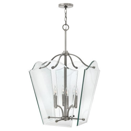 Lampa wisząca Wingate HK-WINGATE-P-L Elstead Lighting 6x60W E14 Stal Srebrny