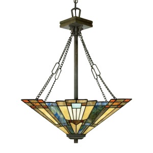 Lampa wisząca Inglenook QZ-INGLENOOK-P-B Elstead Lighting 3x100W E27 Metal Wielokolorowy