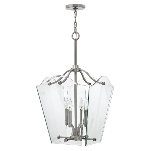 Lampa wisząca Wingate HK-WINGATE-P-M Elstead Lighting 4x60W E14 Stal Srebrny