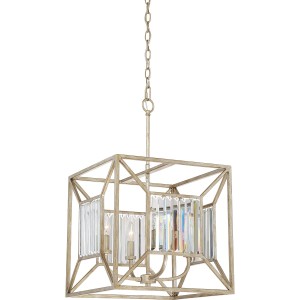Lampa wisząca Lakeside QZ-LAKESIDE4-P-B Elstead Lighting 4x60W E14 Stal Złoty