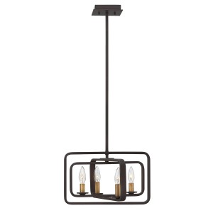Lampa wisząca Quentin HK-QUENTIN-4P-A Elstead Lighting 4x60W E14 Stal Brązowy
