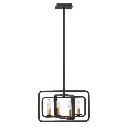 Lampa wisząca Quentin HK-QUENTIN-4P-A Elstead Lighting 4x60W E14 Stal Brązowy