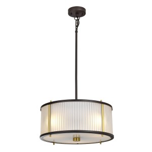 Lampa wisząca Corona DL-CORONA-3P-BAB Elstead Lighting 3x60W E27 Stal Brązowy