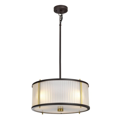 Lampa wisząca Corona DL-CORONA-3P-BAB Elstead Lighting 3x60W E27 Stal Brązowy