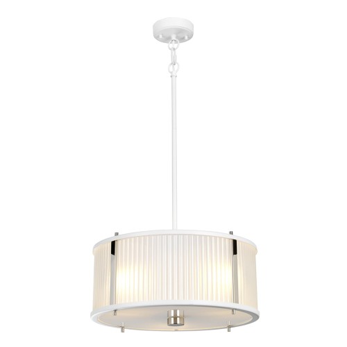Lampa wisząca Corona DL-CORONA-3P-WPN Elstead Lighting 3x60W E27 Stal Biały