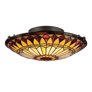 Lampa sufitowa West End QZ-WEST-END-F Elstead Lighting 2x75W E27 Szkło Wielokolorowy