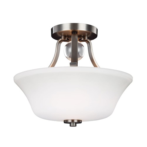Lampa sufitowa Evington FE-EVINGTON-SF-SN Elstead Lighting 2x60W E27 Szkło Srebrny