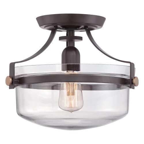 Lampa sufitowa Penn Station QZ-PENN-STATION-F-WT Elstead Lighting 1x60W E27 Metal Brązowy