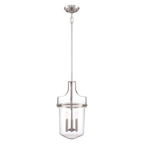 Lampa wisząca Penn Station QZ-PENN-STATION-M-BN Elstead Lighting 3x40W E14 Metal Srebrny