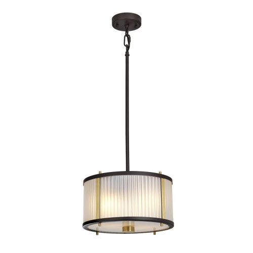 Lampa wisząca Corona DL-CORONA-2P-BAB Elstead Lighting 2x60W E27 Stal Brązowy