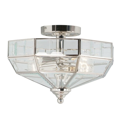 Lampa sufitowa Old Park OLD-PARK-PN Elstead Lighting 2x60W E27 Mosiądz Chrom