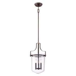 Lampa wisząca Penn Station QZ-PENN-STATION-M-WT Elstead Lighting 3x40W E14 Metal Brązowy