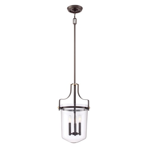 Lampa wisząca Penn Station QZ-PENN-STATION-M-WT Elstead Lighting 3x40W E14 Metal Brązowy