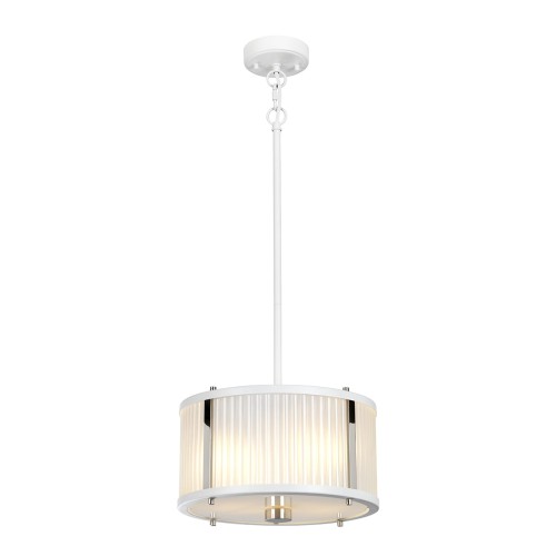 Lampa wisząca Corona DL-CORONA-2P-WPN Elstead Lighting 2x60W E27 Stal Biały