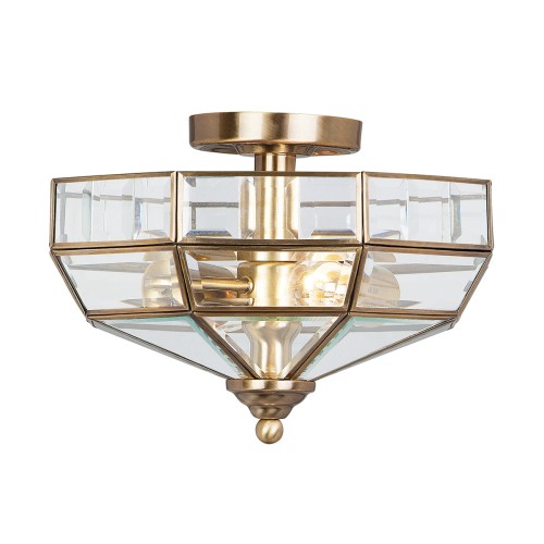 Lampa sufitowa Old Park OLD-PARK-AB Elstead Lighting 2x60W E27 Mosiądz Mosiądz