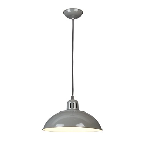Lampa wisząca Franklin FRANKLIN-P-GY Elstead Lighting 1x60W E27 Stal Szary