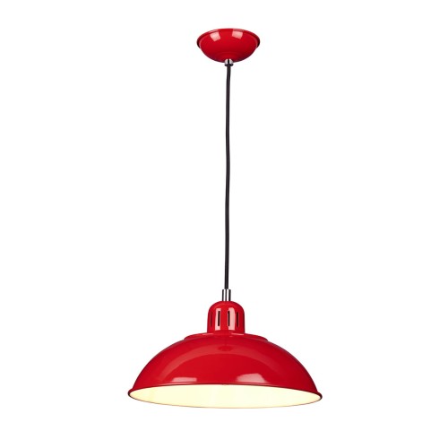 Lampa wisząca Franklin FRANKLIN-P-RED Elstead Lighting 1x60W E27 Stal Czerwony