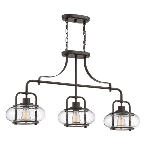 Lampa wisząca Trilogy QZ-TRILOGY-ISLE-OZ Elstead Lighting 3xE27  60 W Stal, Szkło Stary brąz